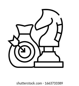 Reached goals line icon, concept sign, outline vector illustration, linear symbol.
