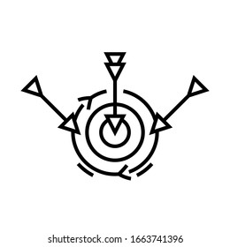 Reaching aims line icon, concept sign, outline vector illustration, linear symbol.