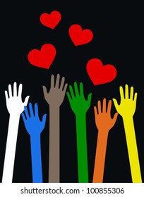 reaching arms love help