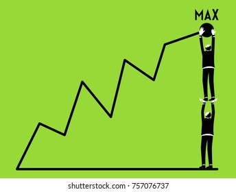 Reaching. Business vector concept illustration.