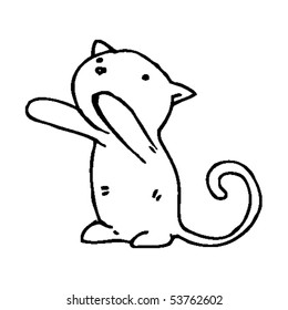 reaching cat cartoon