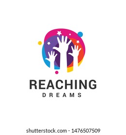 Reaching Dreams Logo Design Template. Dream star logo. Emblem, Colorful, Creative Symbol, Icon