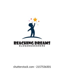 Reaching Dreams Logo Design Vector. Reaching Star logo, Online Learning logo designs vector, Kids Dream Logo