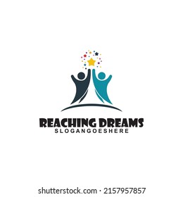 Reaching Dreams Logo Design Vector. Reaching Star logo, Online Learning logo designs vector, Kids Dream Logo