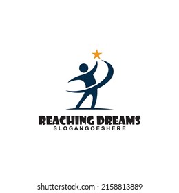 Reaching Dreams Logo Design Vector. Reaching Star logo, Online Learning logo designs vector, Kids Dream Logo