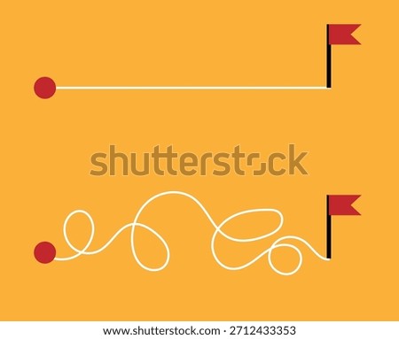 Reaching for a Goal Expectation vs Reality. Motivation to act and building a business vector art