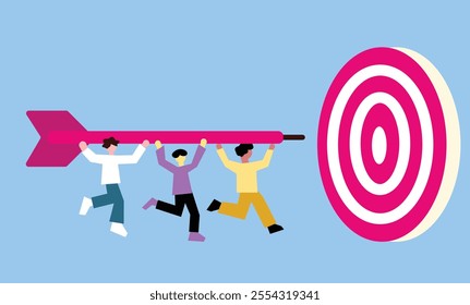 Reaching goal the target illustration	