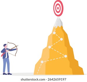 Reaching goals and successful top target achievement.

