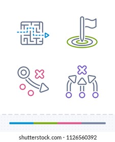 Reaching Goals - Vibrant Dash Icons. A set of 4 professional, pixel-aligned icons.