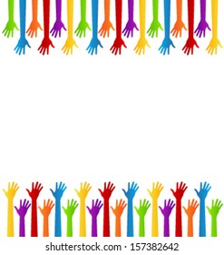 Reaching hands vector design