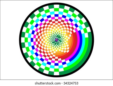 Reaching the middle; clip-art