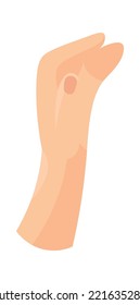 Reaching out hand flat illustration