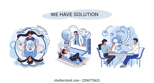 Lösung durch die Arbeit des Geschäftsteams. Startup-Mitarbeiter. Goal Thinking. Aufbau der Zusammenarbeit durch Agenturen bilden Team. Kreative erfolgreiche Management-Metapher, Entscheidung und Teamwork