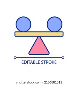 Erzielen von Stabilität RGB Farbsymbol. Management finanzieller Risiken. Das Erreichen eines stabilen Lebens. Leistungssteigerung. Einzige Vektorgrafik. Einfache, ausgefüllte Linienzeichnung. Bearbeitbarer Strich. Arithmetik verwendet