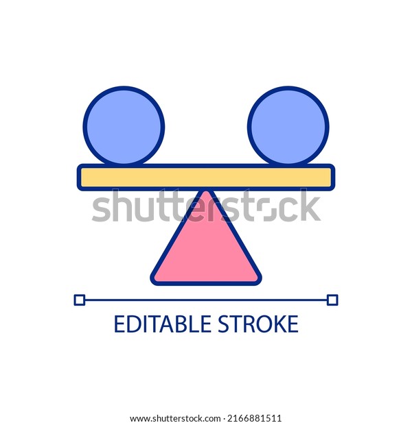 Reaching stability RGB color icon. Managing\
financial risks. Achieving stable life. Enhancing performance.\
Isolated vector illustration. Simple filled line drawing. Editable\
stroke. Arial font\
used