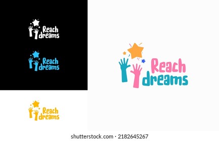 Das Star-Spaß-Logo erhalten, Logo für Online-Lernen, Vektorgrafiken, Logo von Kids Dream, Logo von Reach Dreams