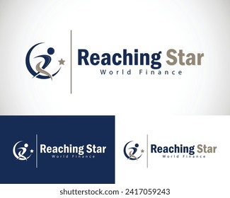 logotipo de estrella creativo mundo diseño financiero concepto de yoga deportivo deportivo deportivo deportivo deportivo