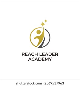 reaching star logo,  success leader academy design vector