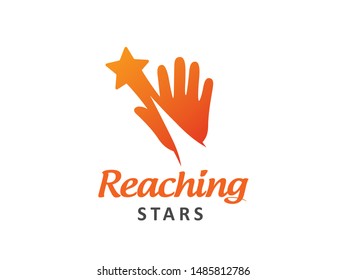 Reaching Star logo symbol or icon template