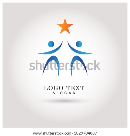 Reaching Star and Success Logo. Symbol and Icon Vector Template