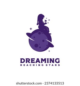 reaching stars logo design template dream star logo