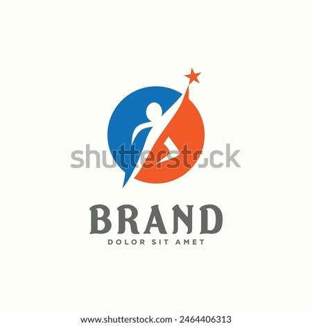 Reaching Stars Logo Design Template Child Dreams Emblem