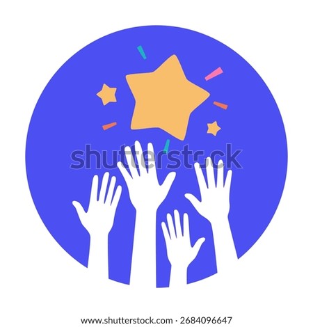 Reaching Stars Logo Design Template. Dream star logo. Emblem, Colorful, Creative Symbol, Icon