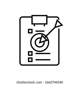 Icono de línea de destino, signo de concepto, ilustración de vector de esquema, símbolo lineal.