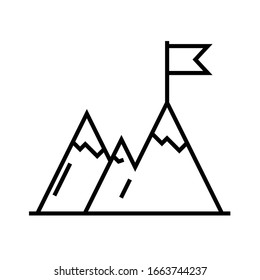 Reaching the top line icon, concept sign, outline vector illustration, linear symbol.