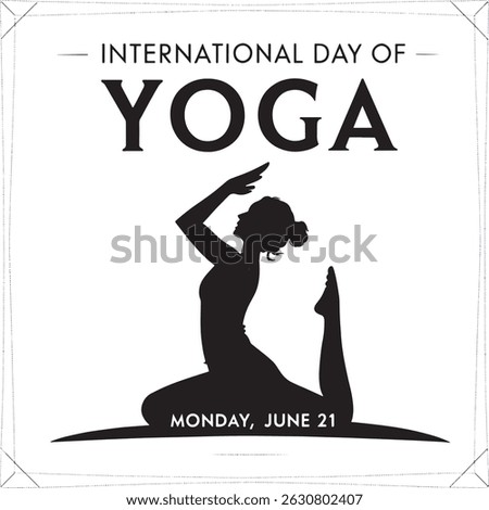 Reaching Upward Yoga Pose Silhouette for International Yoga Day