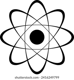 React-und Atom-Logo-Symbole in einer Schwarz-Weiß-Vektorgrafik