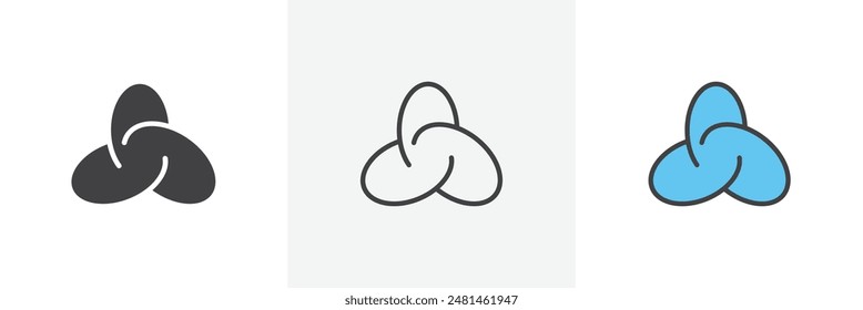 React icon symbol collection on white background.