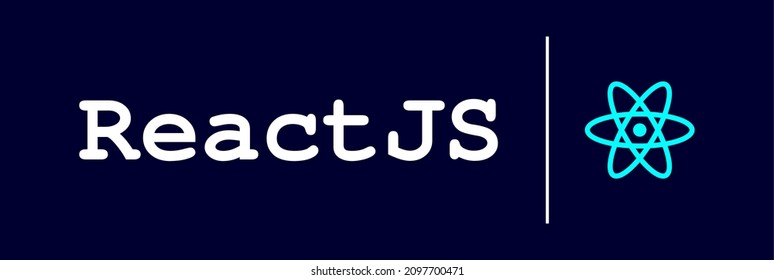 react language logo and name side by side vector with white and blue colours 