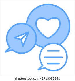 Ilustración vectorial de icono azul de reacción