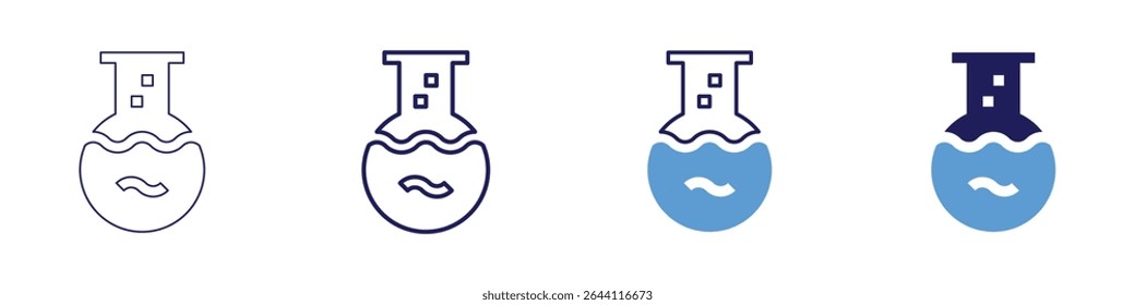 Reaktionskoordinatensymbol in 4 verschiedenen Stilen. Dünne Linie, Linie, Fette Linie, Duotone. Duotone-Stil. Bearbeitbarer Strich.