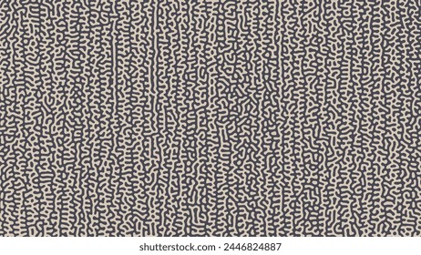 Reaction Diffusion Texture Turing Graphic Pattern Vector Wide Grey Abstract Background. Psychedelic Intricate Lines Complex Structure Panoramic Wallpaper. Crazy Weird Abstraction Art Illustration svg