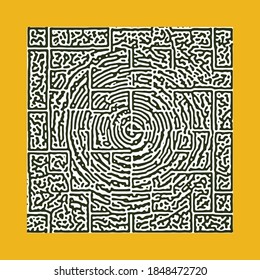 Reaction diffusion or turing pattern vector design caused by reaction–diffusion system similar to maze or coral pattern. organic and biological chemical reaction pattern
