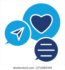 Ilustración vectorial plana azul del icono
