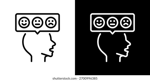 Estilos de línea de icono de reacción Ilustración vectorial