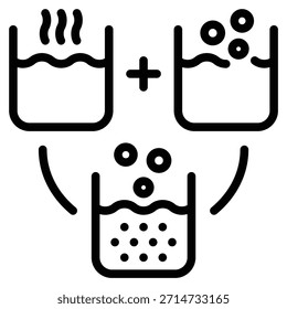 Ilustración vectorial de línea de ícono de reacción ácido-base