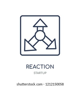 Reaction icon. Reaction linear symbol design from Startup collection. Simple outline element vector illustration on white background.