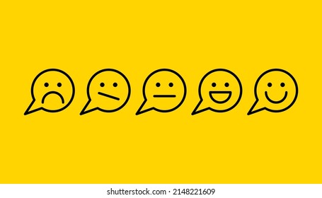 Reaction icon, negative and positive emotions. Comment bubble.