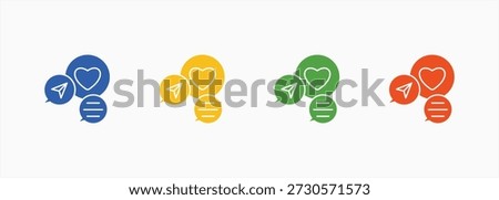 Reaction Icon Set Color Multiple Style Collection