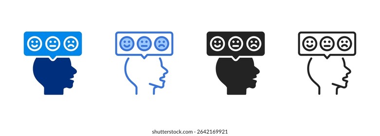 Reaction Icon Set Multiple Style Vector Illustration