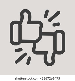 Reaction Icon in Simple, Flat and Minimalist Style