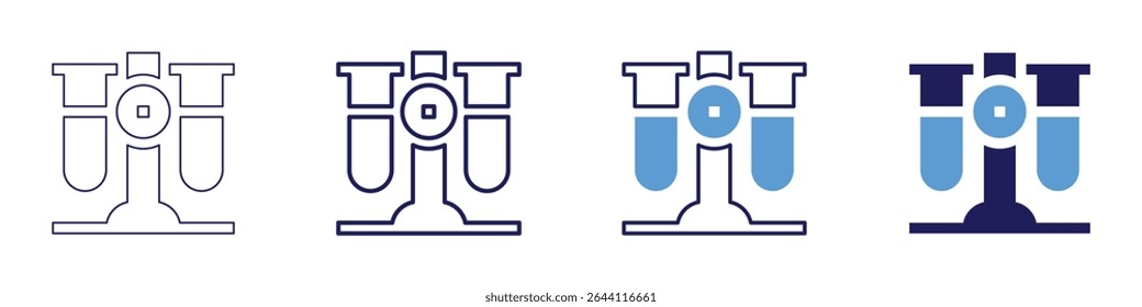 Reaction kinetics icon in 4 different styles. Thin Line, Line, Bold Line, Duotone. Duotone style. Editable stroke.