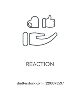 Reaction linear icon. Reaction concept stroke symbol design. Thin graphic elements vector illustration, outline pattern on a white background, eps 10.