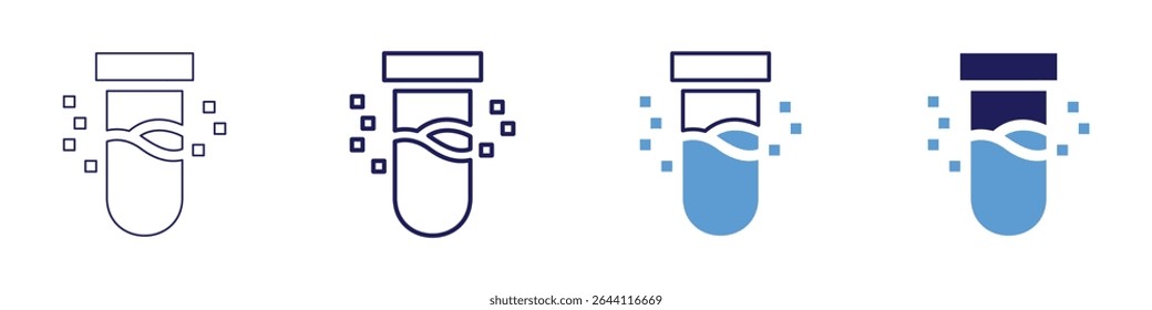Reaction order icon in 4 different styles. Thin Line, Line, Bold Line, Duotone. Duotone style. Editable stroke.