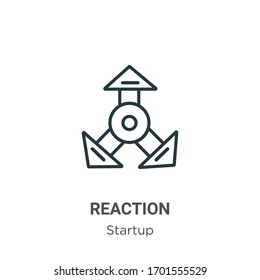 Reaction outline vector icon. Thin line black reaction icon, flat vector simple element illustration from editable startup concept isolated stroke on white background