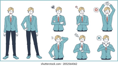 Reaction set for men in suits